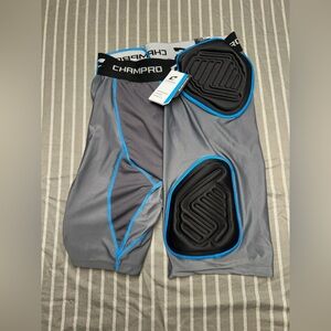 CHAMPRO Bull Rush Protection Football Girdle Mens XL 5-Pad Black Charcoal NWT